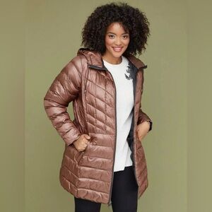 LB Coat Rose Gold Hood Light Weight Puffer Packable 14/16
